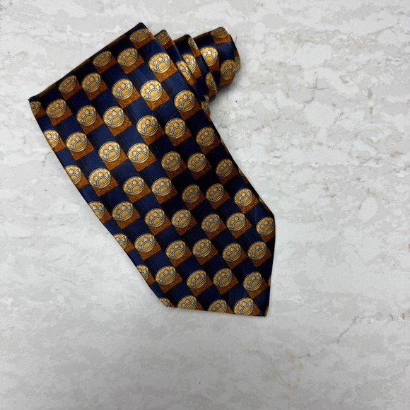 Countess Mara Silk Necktie Novelty Paw Print Pattern Business‎ Career - NWOT - Picture 1 of 4
